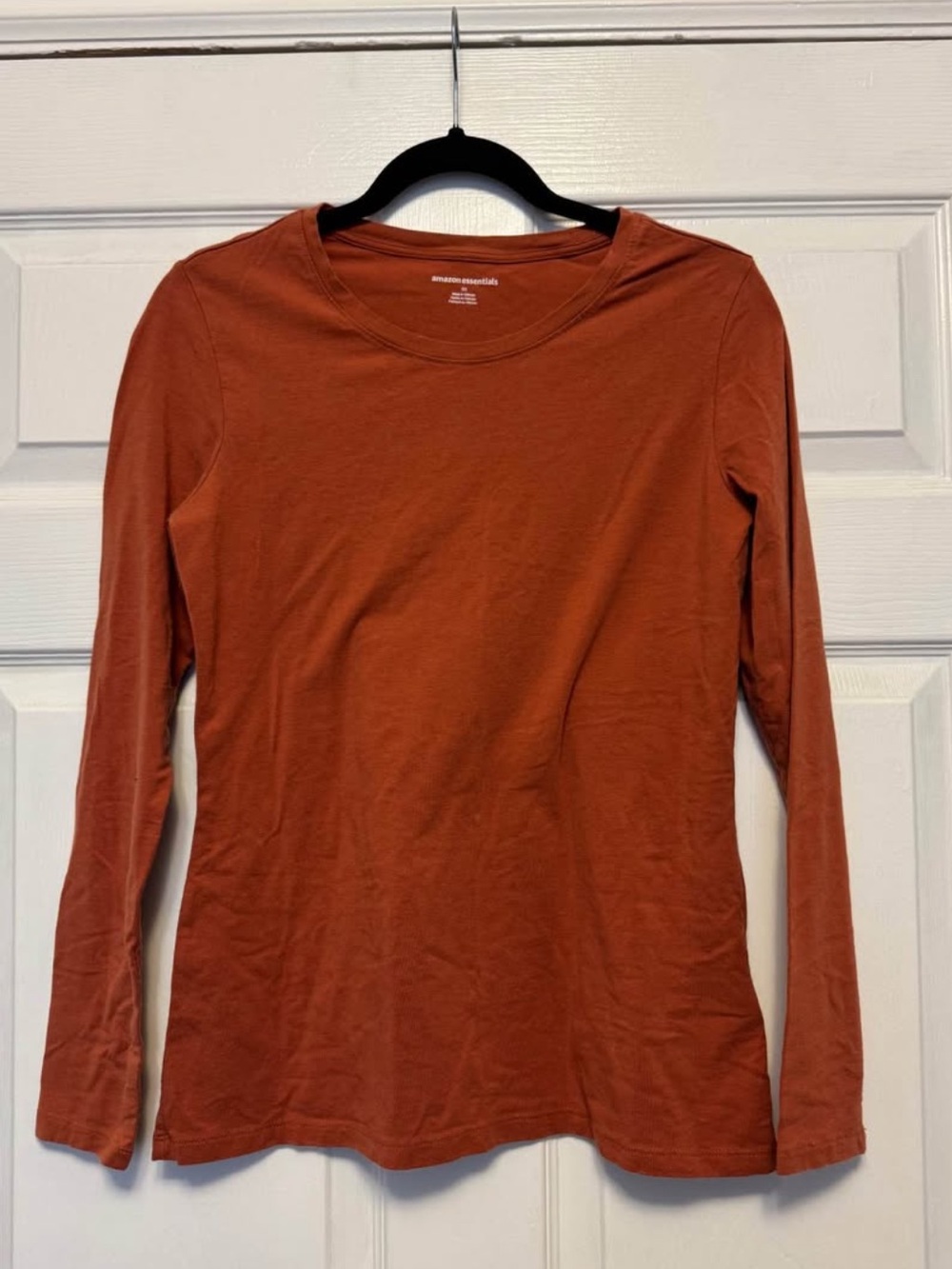 Amazon Essentials Women's Long-Sleeve Crewneck Top - Rust Orange